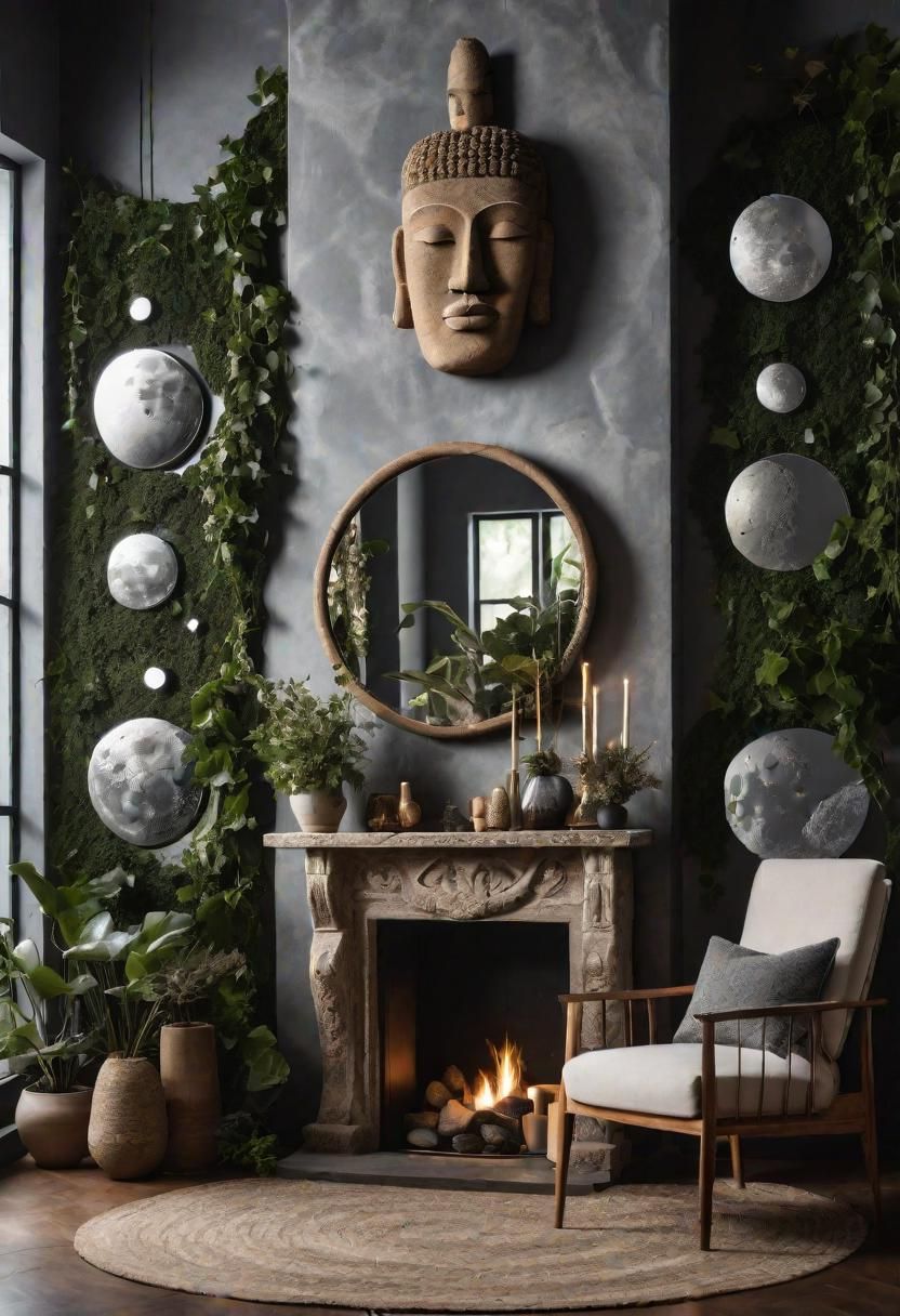 9. Lunar-Inspired Mirror Wall Decor