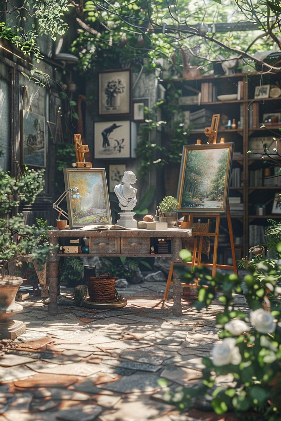 28. Outdoor Art Studio Setup