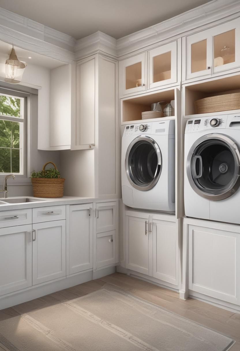 12. Glass-Front Laundry Room Cabinets