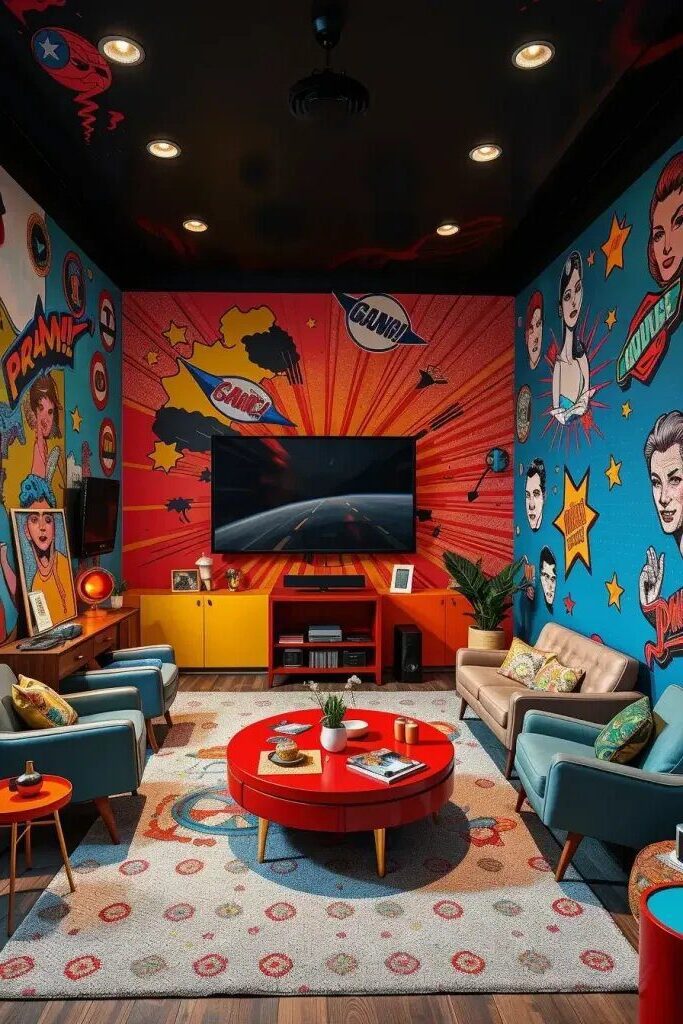 Playful Retro and Pop Art Mural Ideas