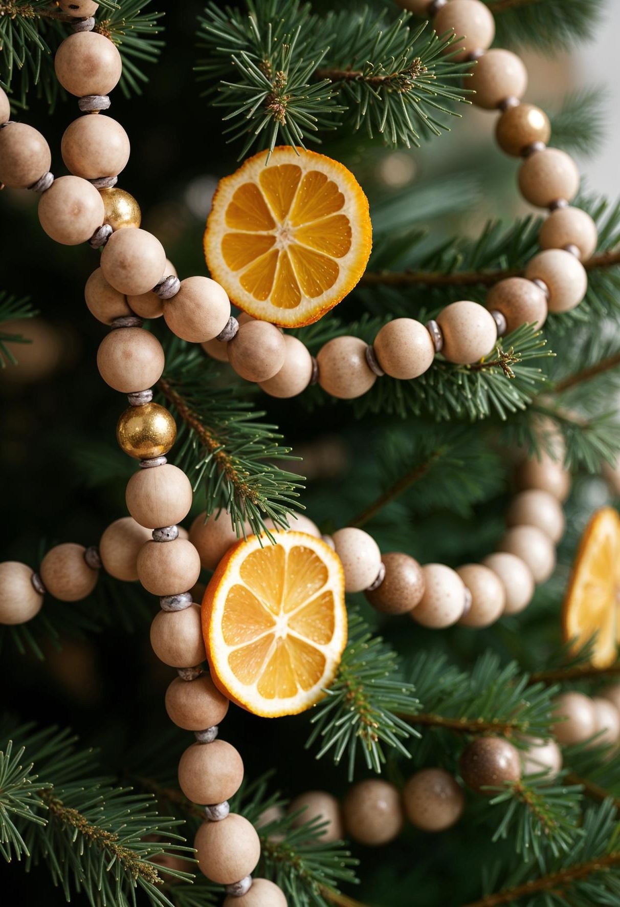 5. Wooden Bead and Orange Garland - photo 2
