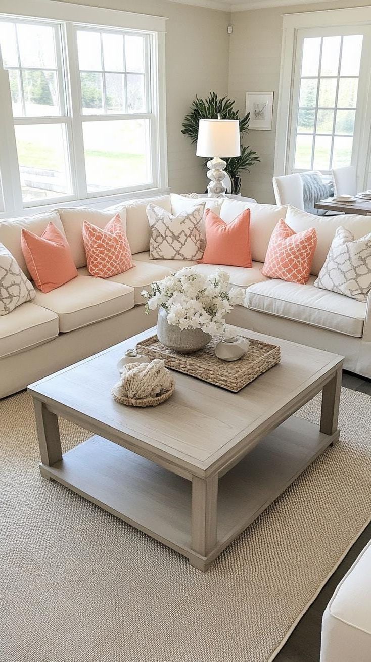 8. Sandy Neutrals Paired with Coral Accents - photo 2