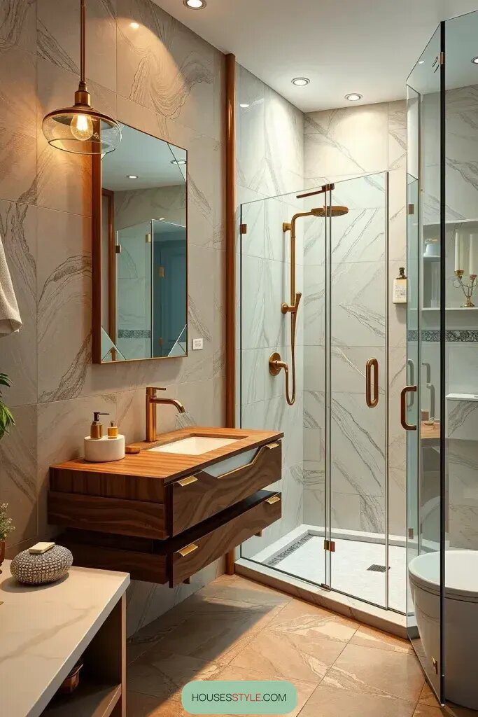 20. Mixing Wood, Stone, and Glass Naturally