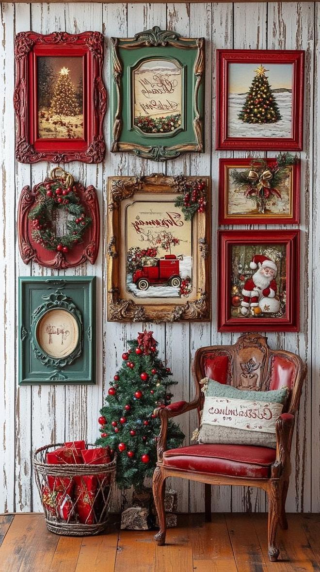 15. Creative Holiday Card Wall Display