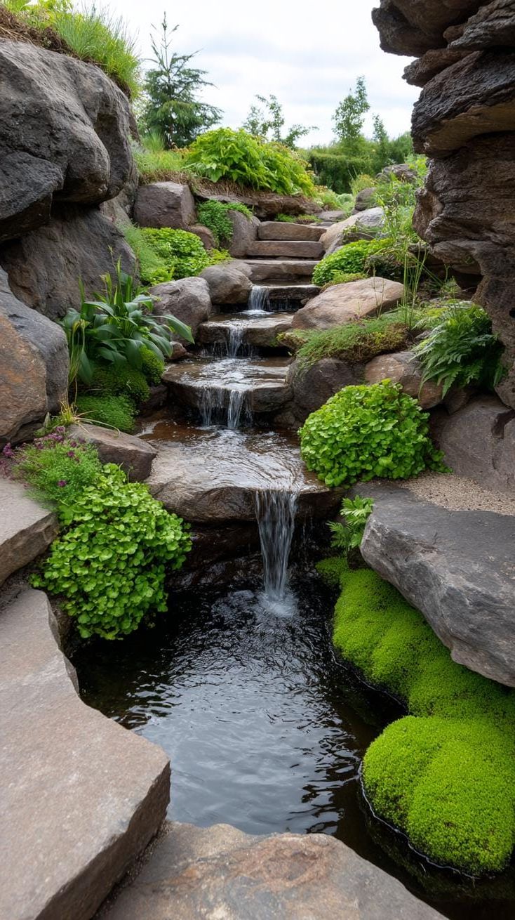 6. Rock Waterfall Surrounded by Greenery - photo 2
