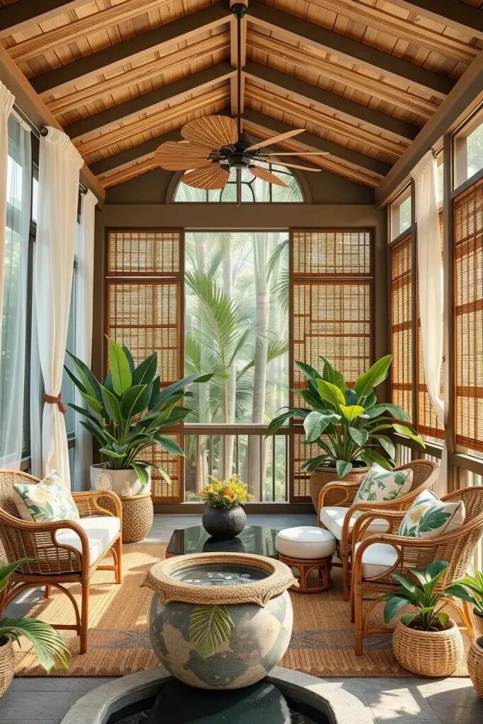 Tropical Screened Porch Retreat Ideas