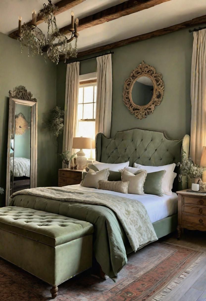 21. Sage Green French Country Bedroom