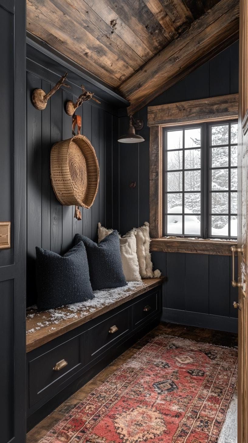 22. Mudroom With Rustic Wood and Winter Accents - photo 3