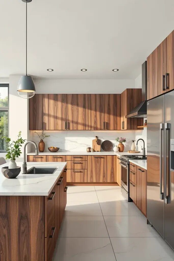 Horizontal Grain Cabinets for a Sleek Upgrade