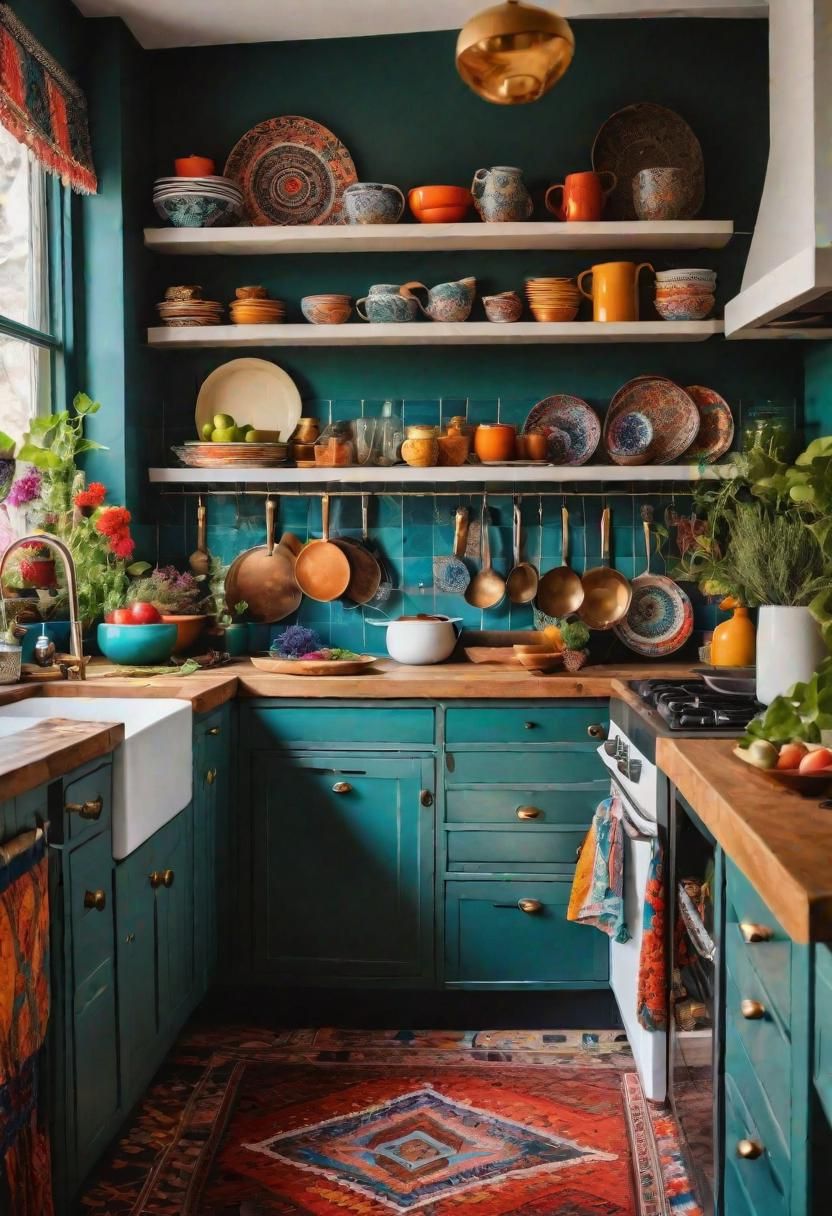 35. Boho Chic Style in the Kitchen