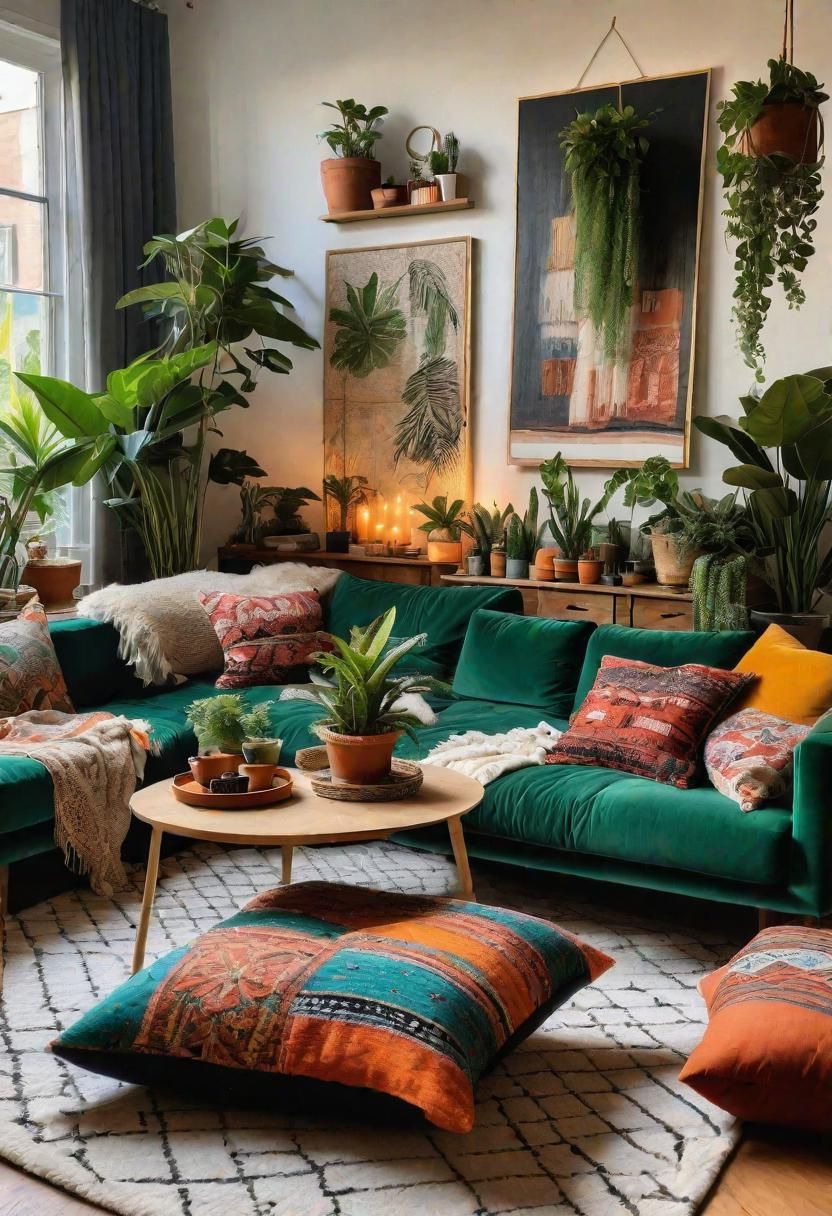 4. Boho Urban Living Room Ideas