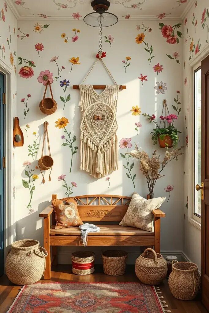 Boho-Style Hand-Painted Florals for a Free-Spirited Entryway - photo 2