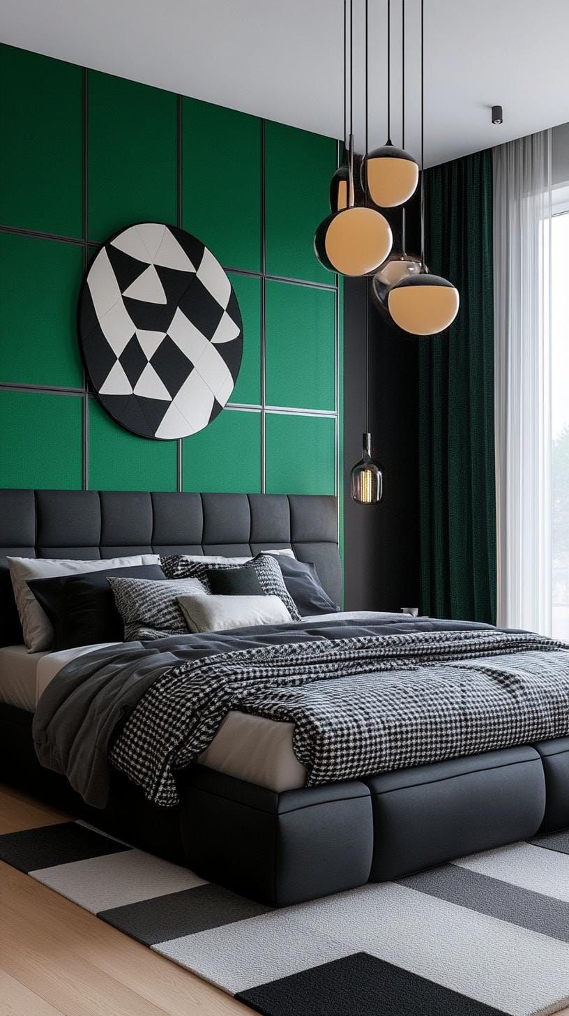3. Monochrome Bedroom Layout Magic - photo 2
