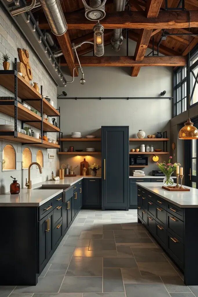 Luxurious Industrial Kitchens: Mixing Brass and Concrete - photo 2