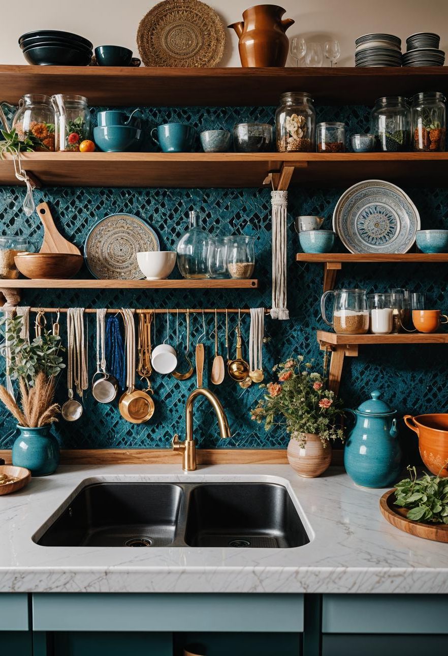 9. Eclectic Vintage Shelving Ideas
