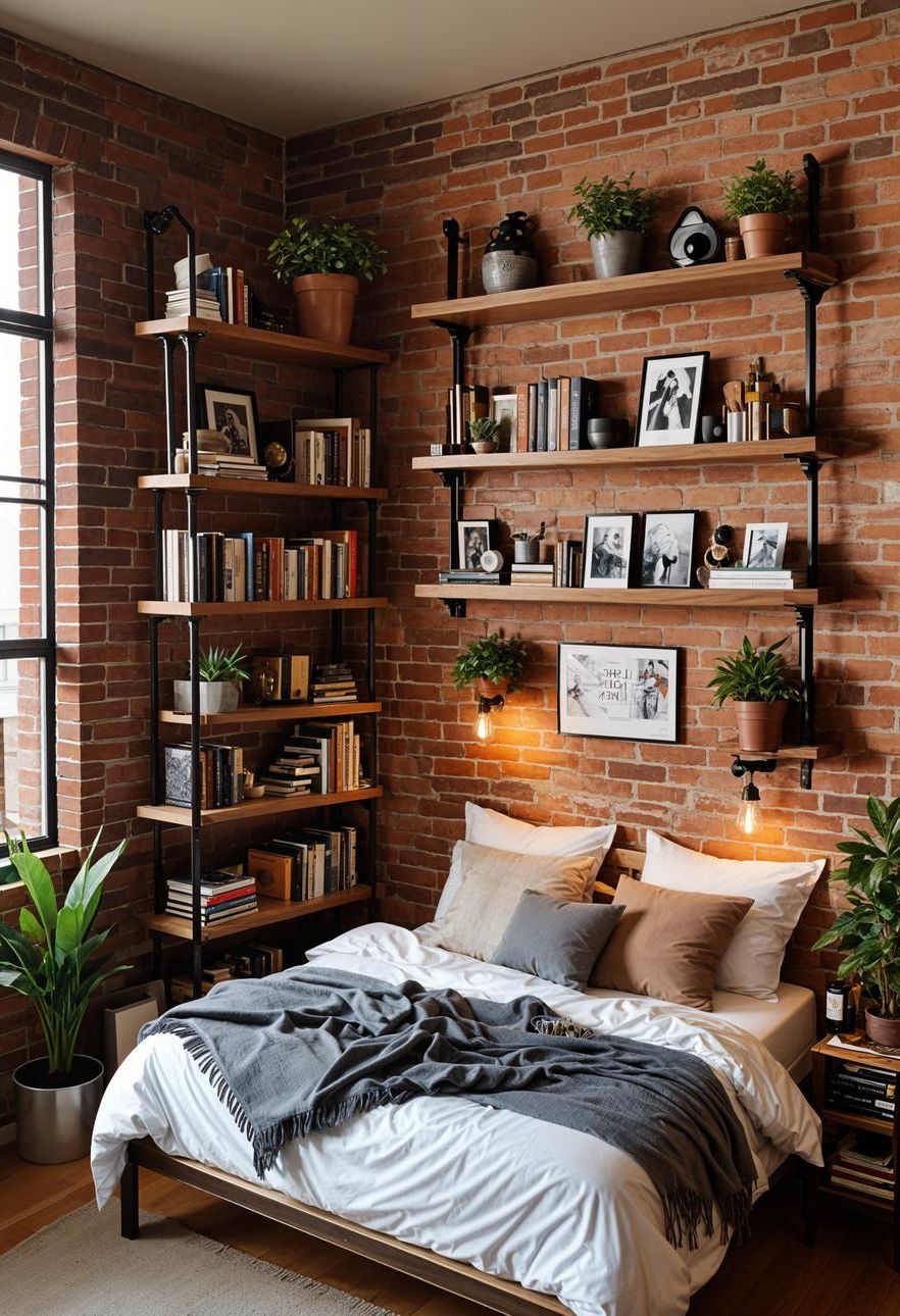 2. Industrial Pipe Shelving for Guys