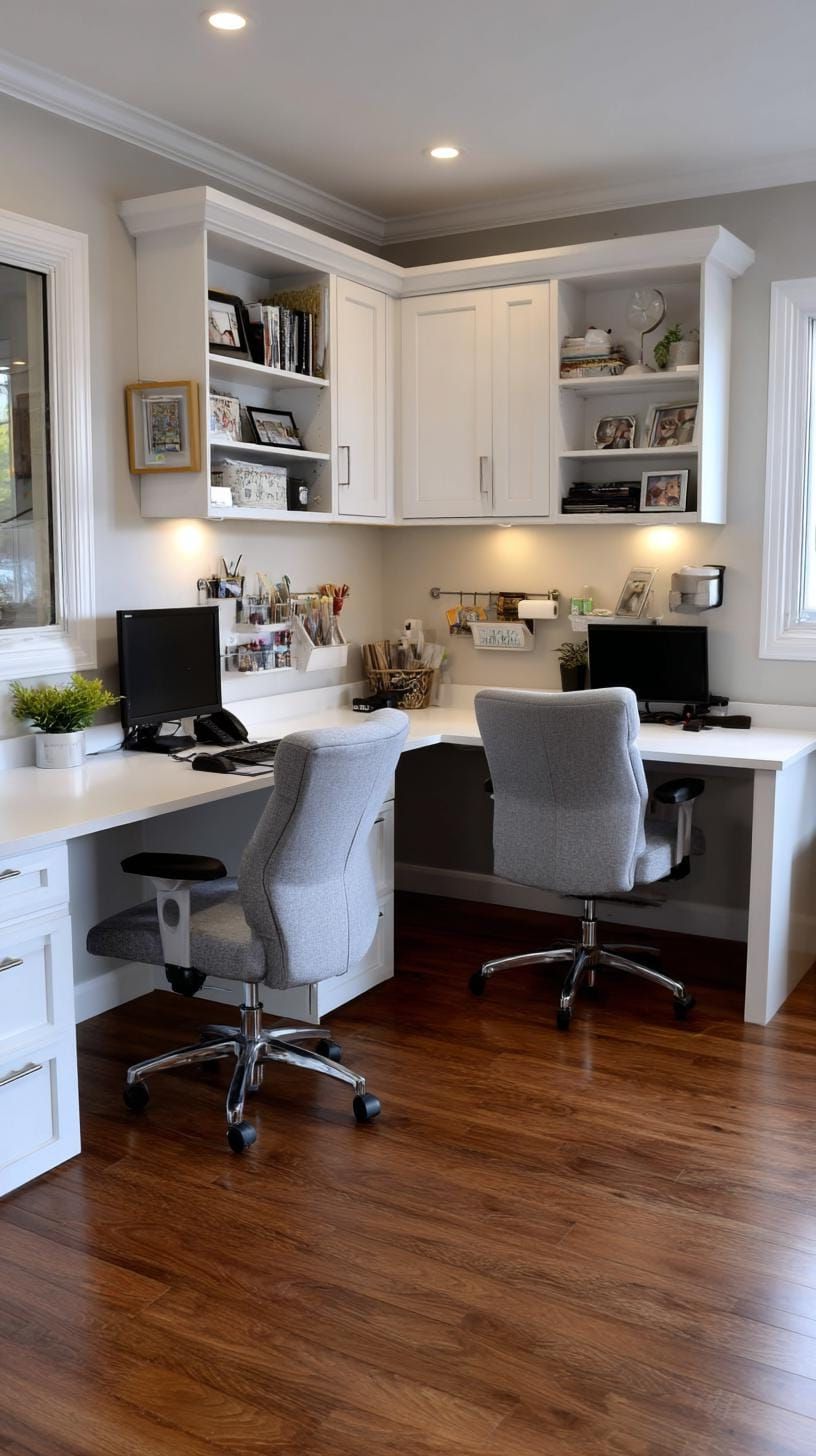 8. Custom corner built-ins for two-person workspace - photo 2