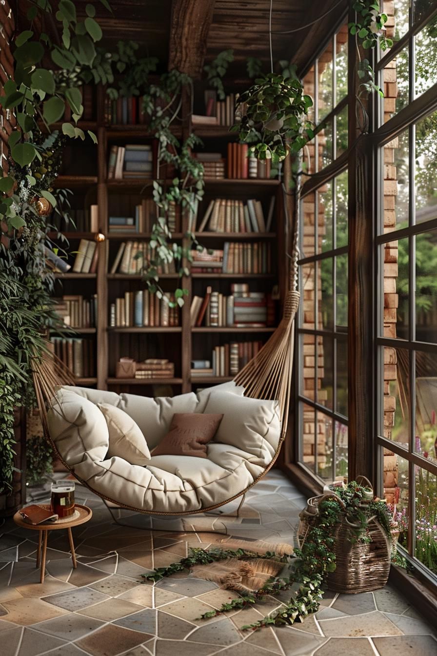 6. Hammock Chair Reading Nook