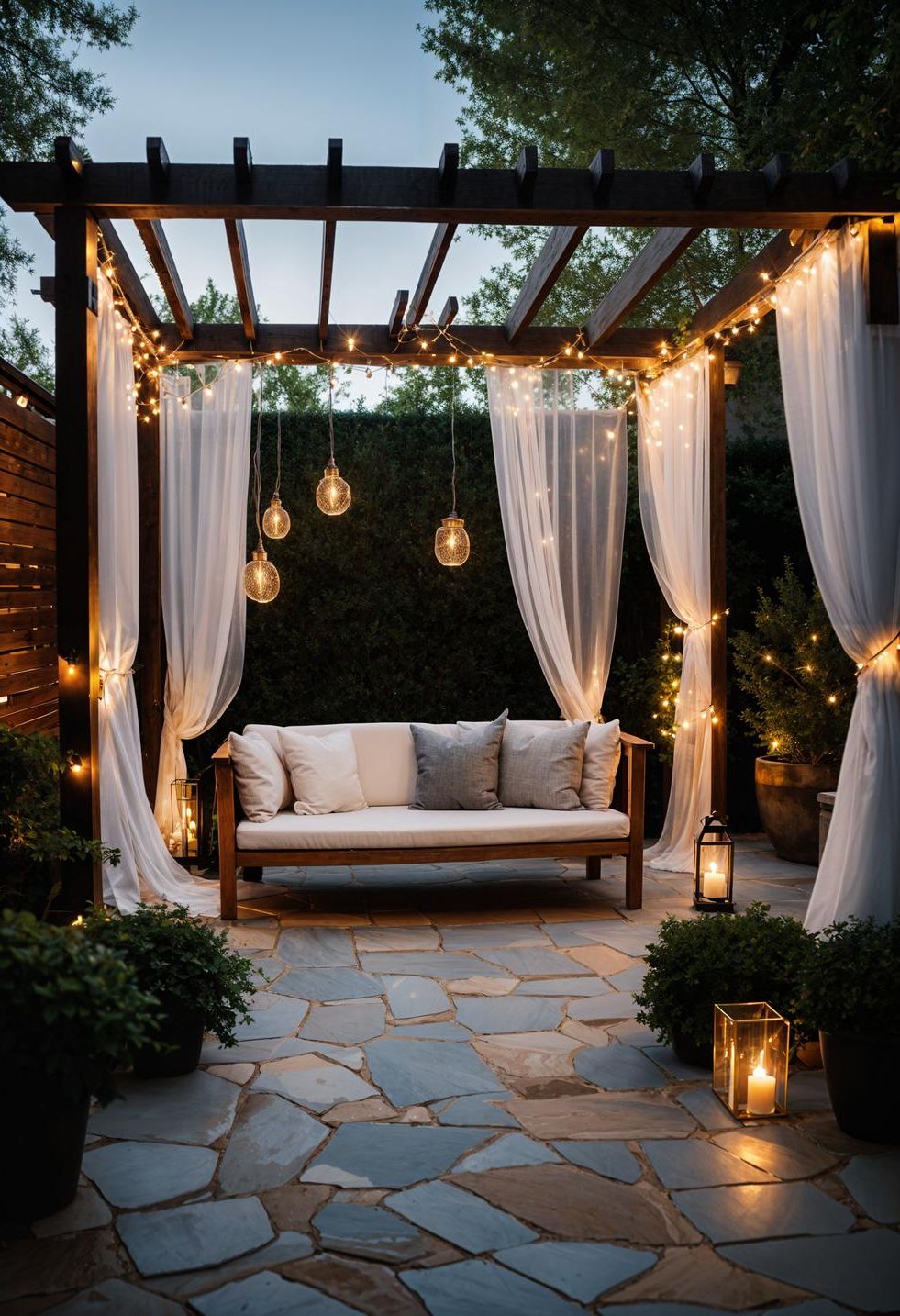 7. Shaded Pergola Patio Design