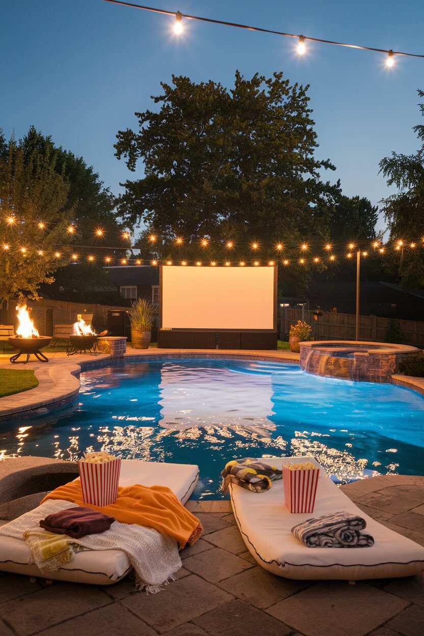 4. Make a Splash with a Movie Night by the Pool