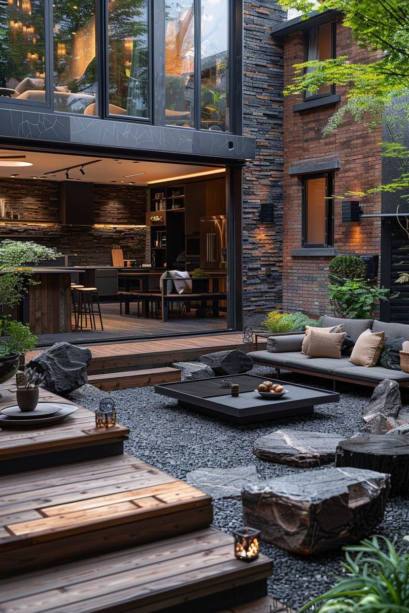 4. Modern Geometric Gravel Patio Layouts