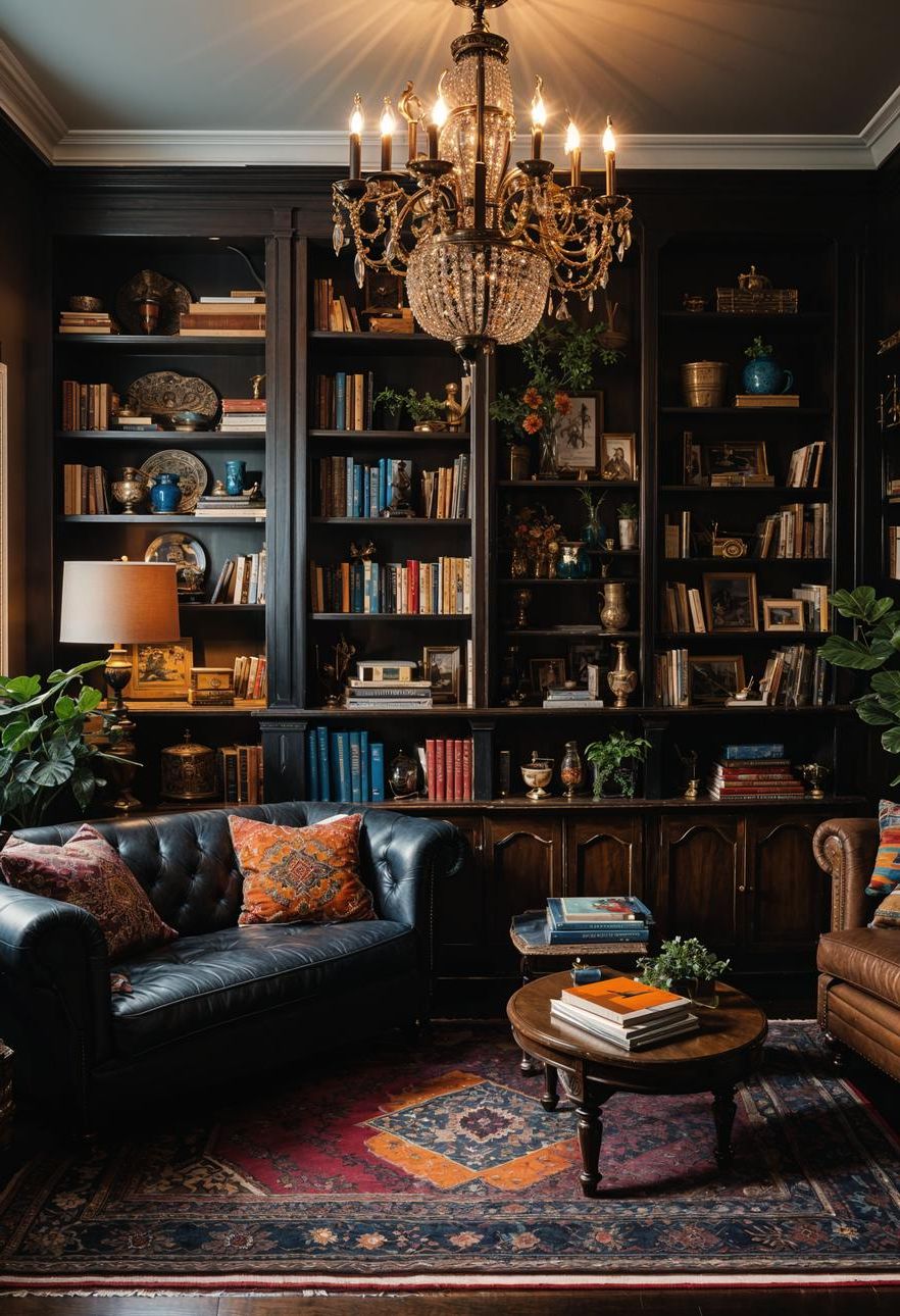 9. Vintage Eclectic Living Room Style