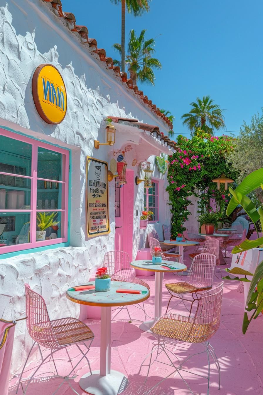 10. Whimsical Pink Concrete Patio Look - photo 2