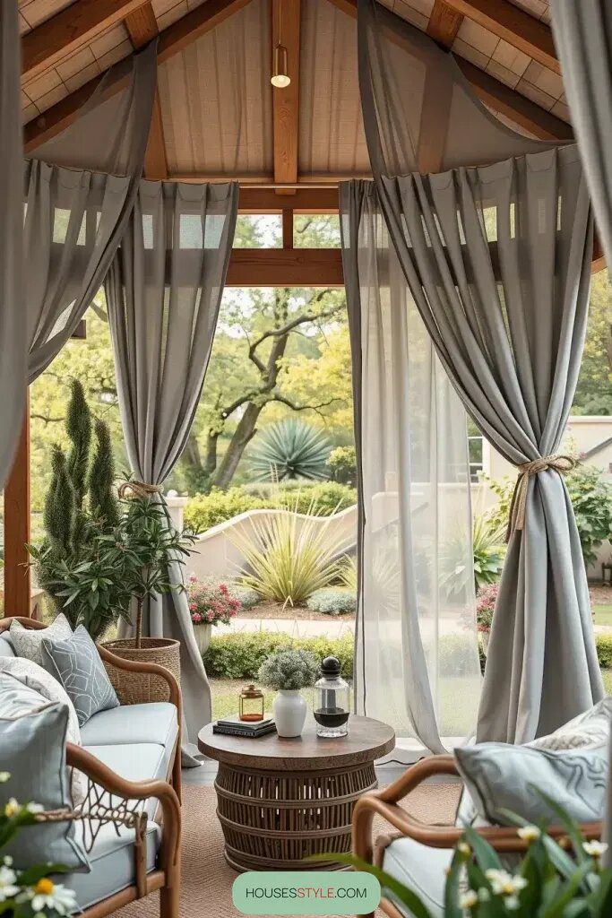 Versatile Gazebo Curtains With Tiebacks - photo 2