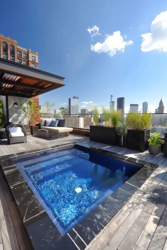Rooftop Plunge Pool With Skyline Views