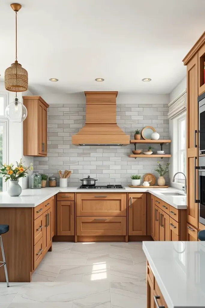Bamboo-Style Wood Cabinets for a Natural Feel