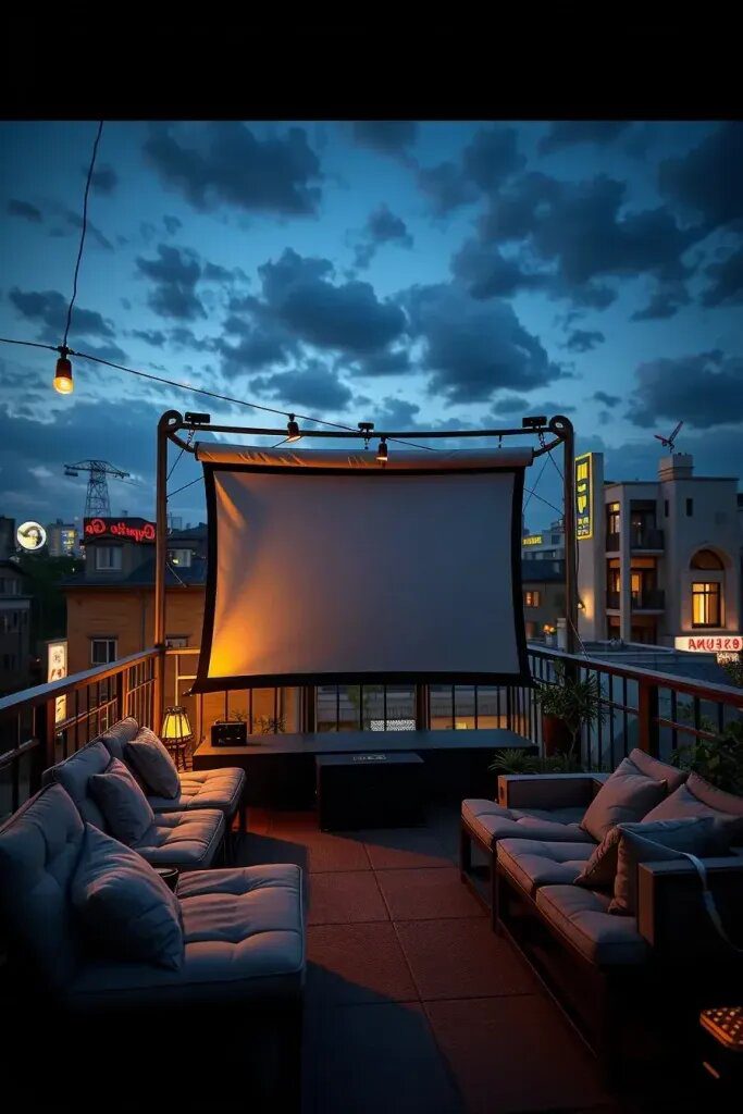 Compact Balconies Set Up as Private Cinemas