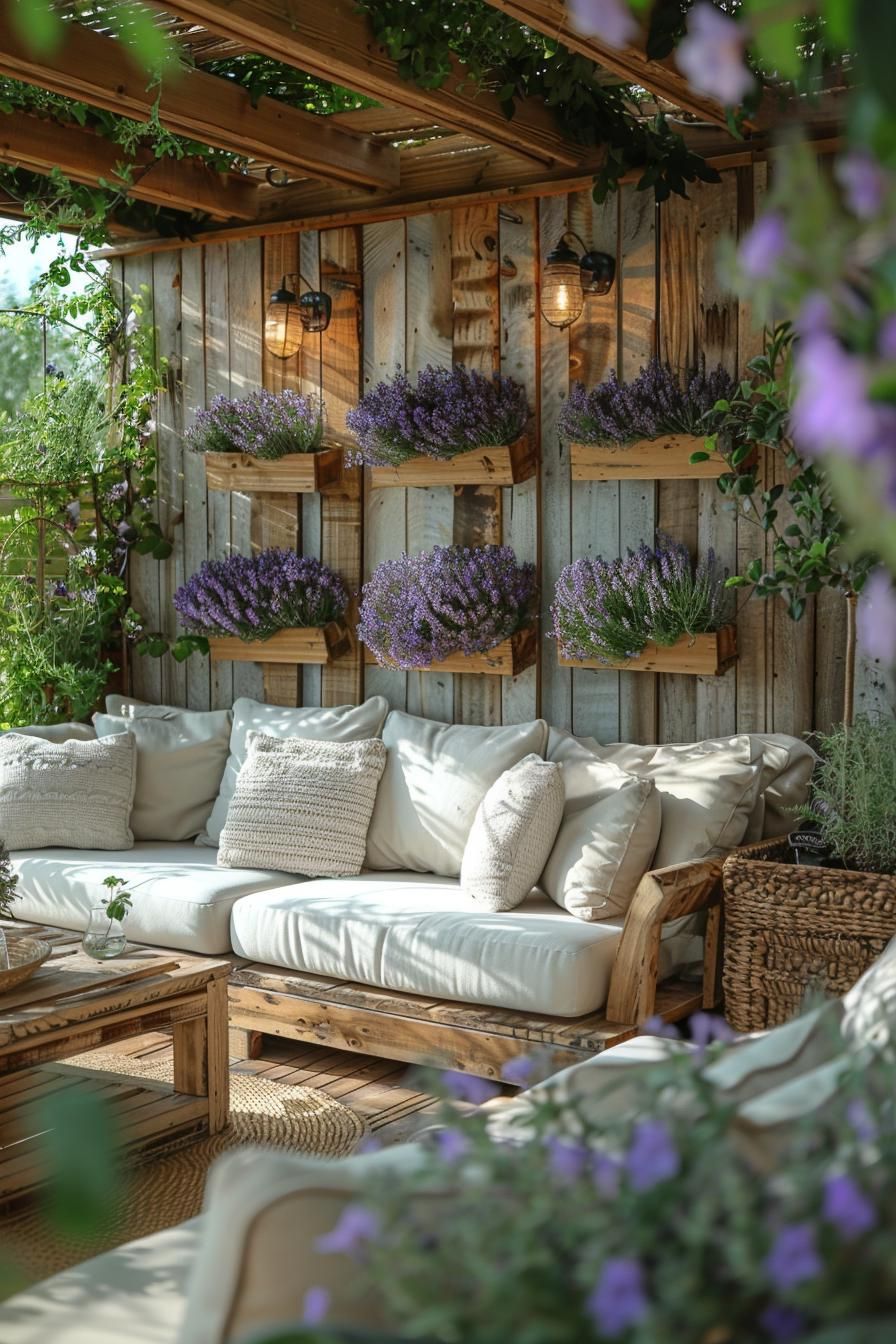 18. Cozy Seating in a Scented Herb Corner