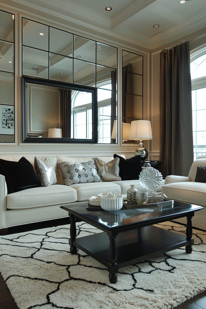 16. Mirrored Wall Accents