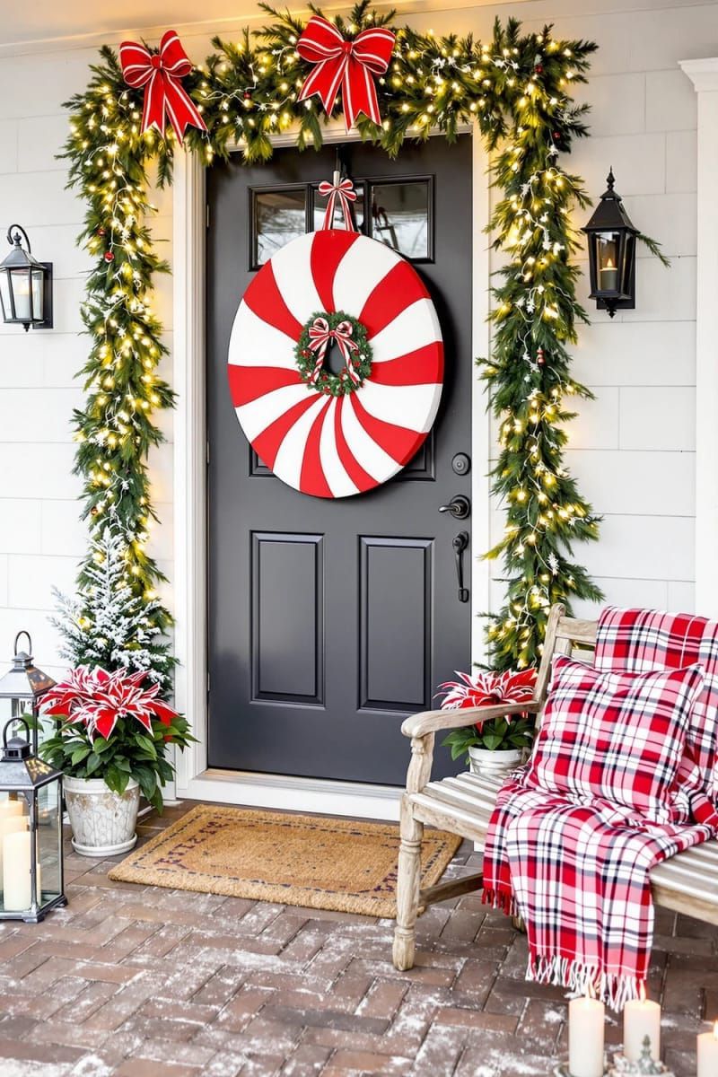 1. Peppermint Swirl Door Sign from Cardboard - photo 2