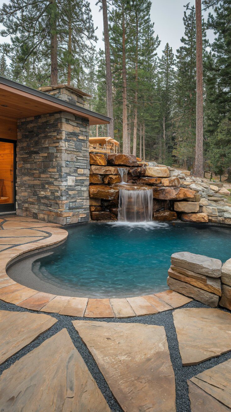 Natural Stone Backyard Pool Designs