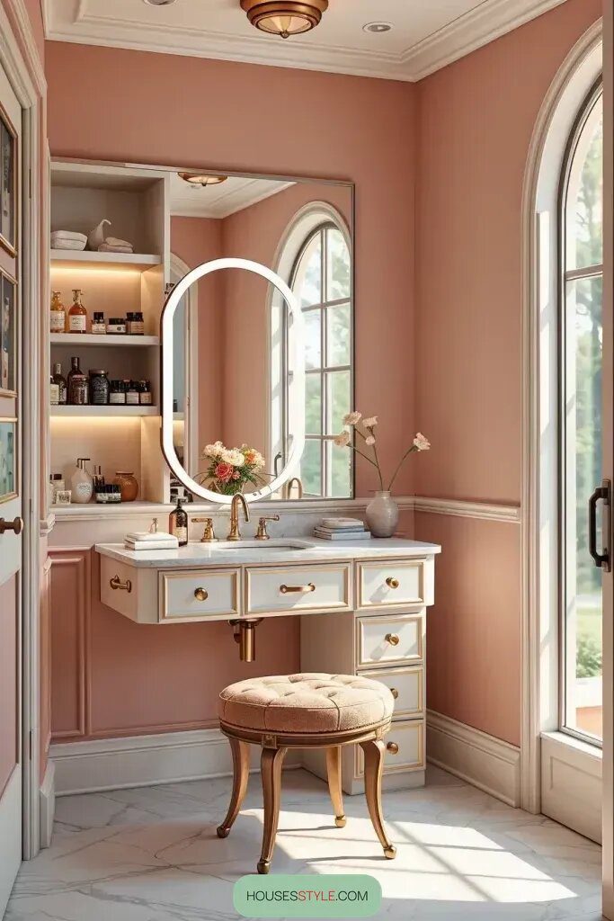 22. Ensuite Bathrooms Built Around Makeup Vanities - photo 2