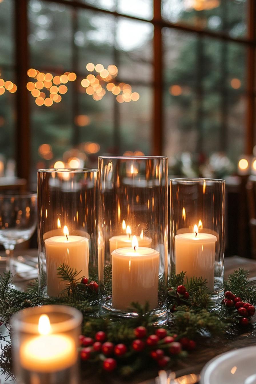 12. Greenery and Candle Display Ideas
