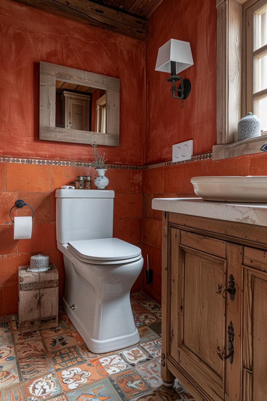 14. Earthy Terracotta Bathroom Color Ideas