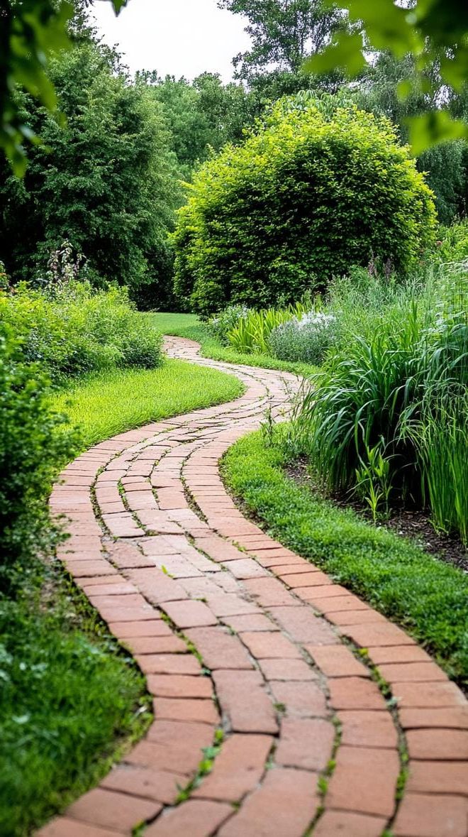 6. Brick path hidden beneath overgrown vines