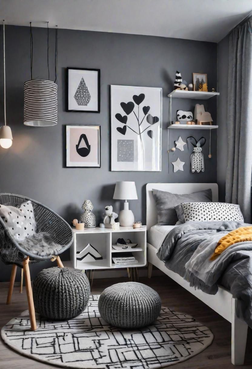 31. Playful Monochrome Ideas for Kids Bedrooms