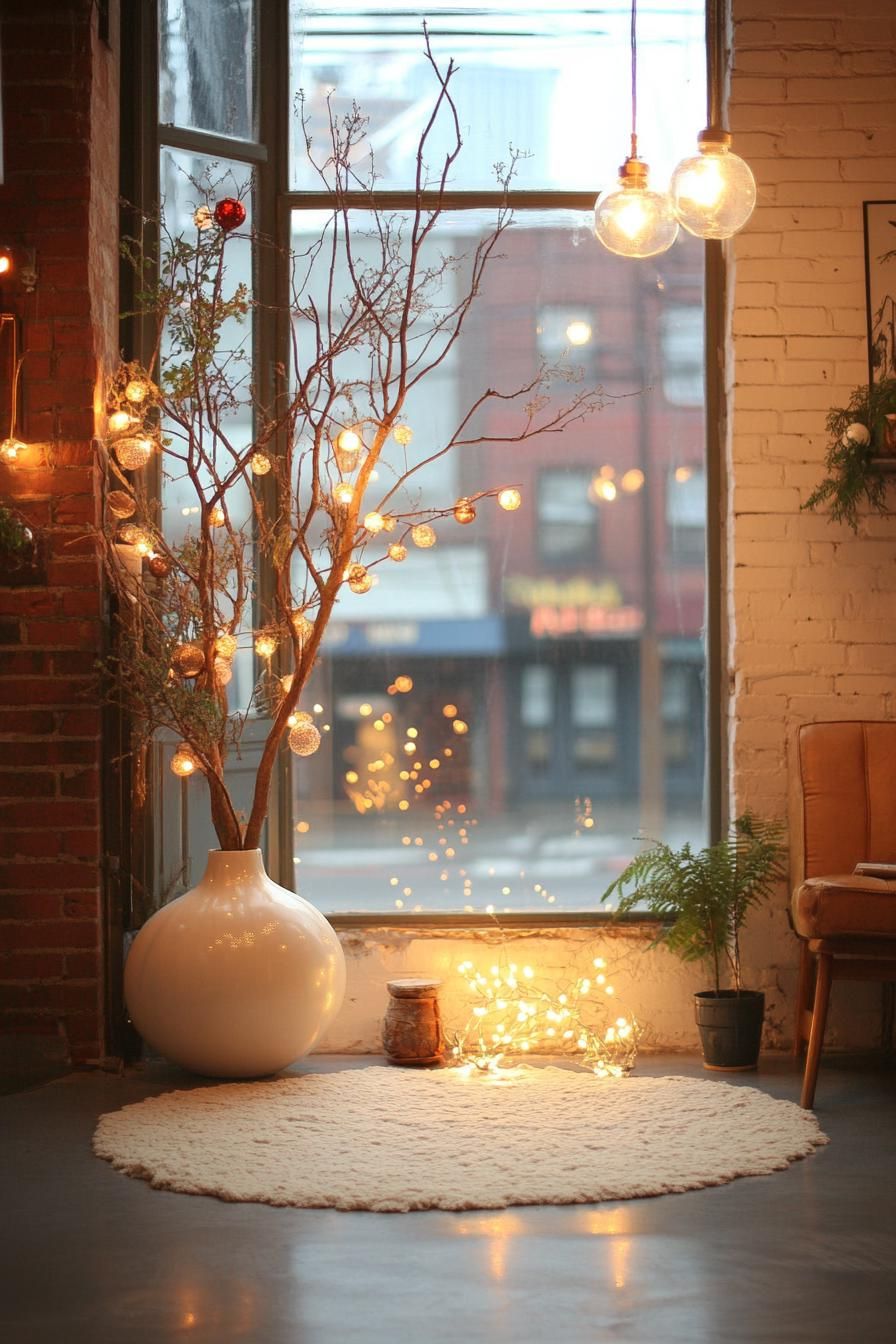 10. Minimalist Twig Tree Decorating Ideas