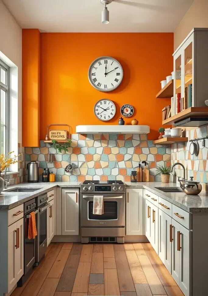 Vibrant Accent Walls for a Quirky Retro Look