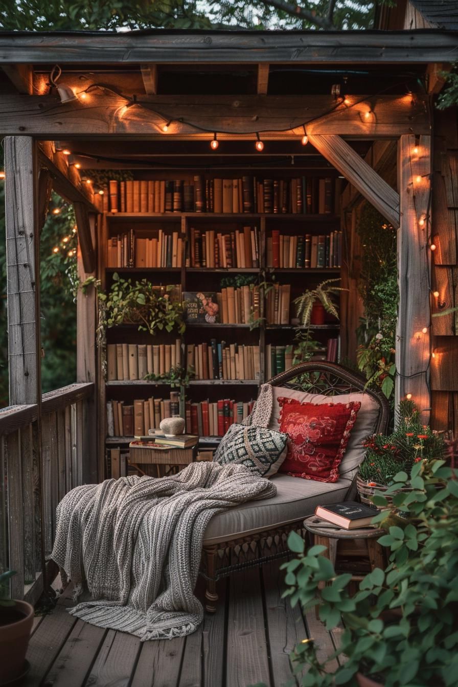 15. Cozy Pergola Reading Nook Ideas
