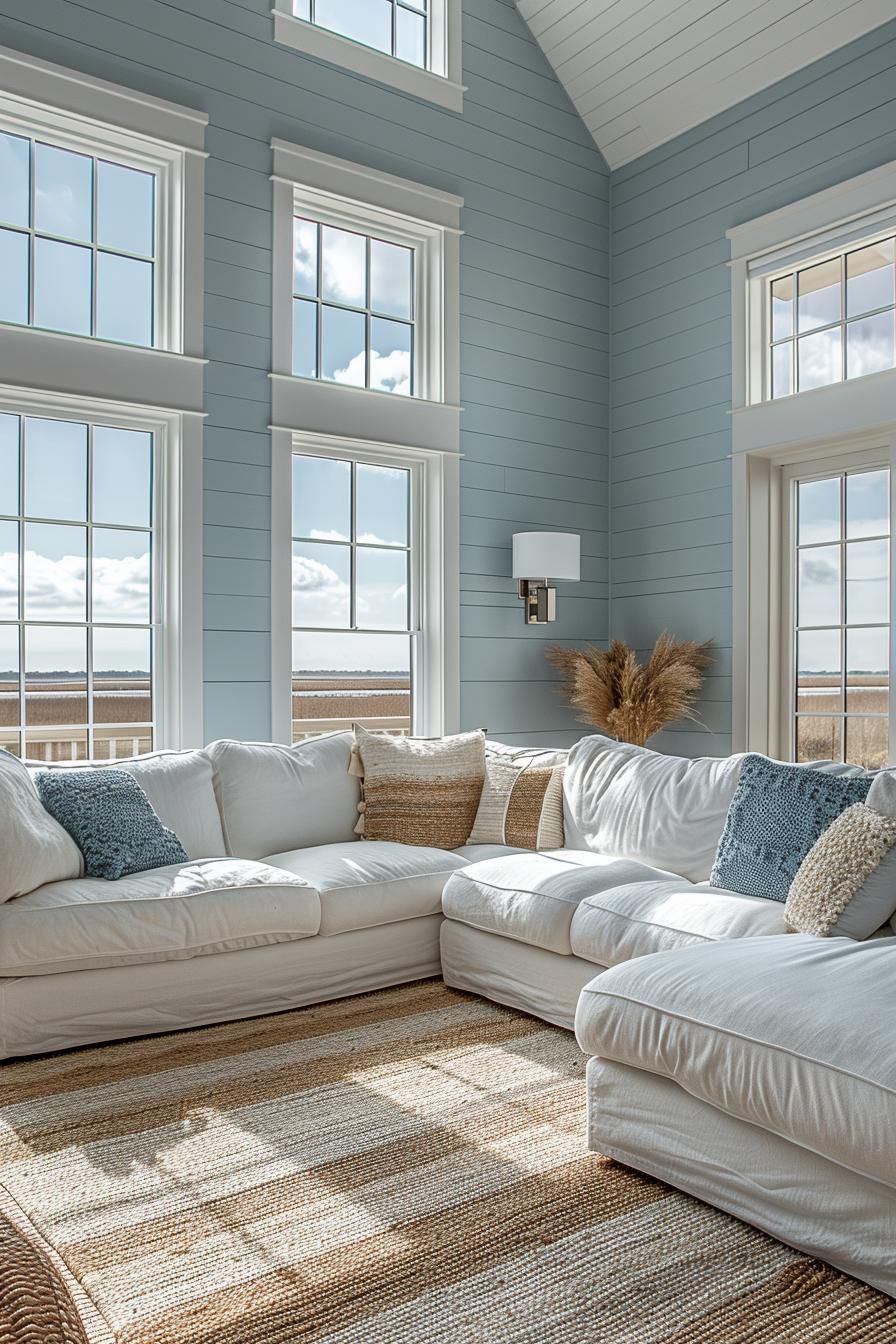 6. Coastal Textured Living Room Ideas