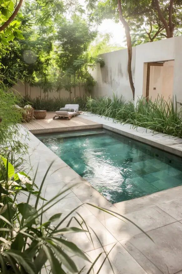 A Private and Cozy Backyard Pool Layout