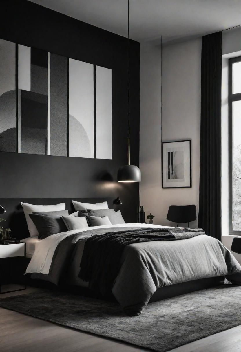 36. Layered Two-Tone Bedroom Textures