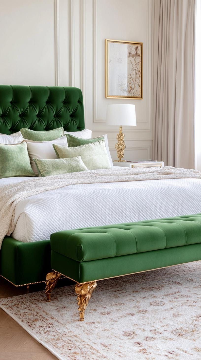 7. Glamorous Olive Green Velvet with Brass Fixtures - photo 2
