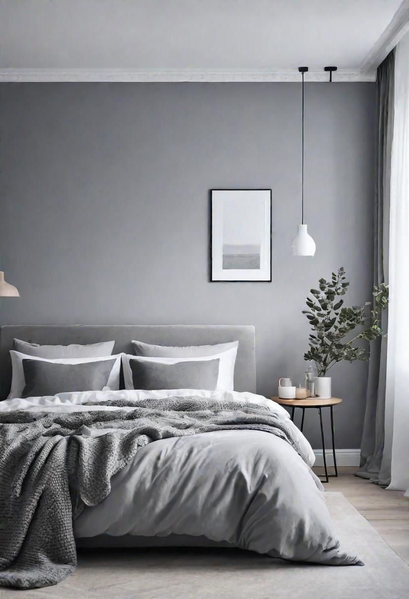 33. Tranquil Scandinavian-Style Grey Bedroom
