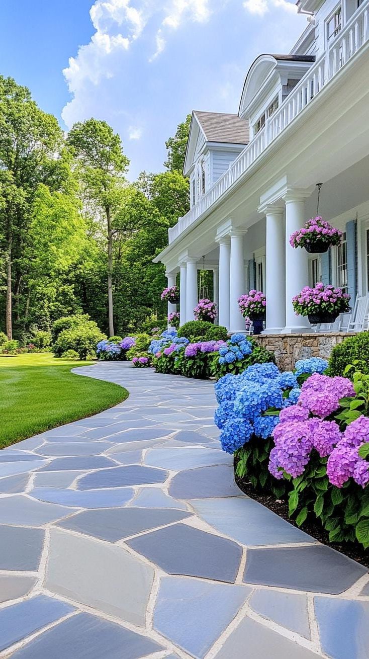 6. Hydrangea-Lined Pathway to the Farmhouse Door - photo 3