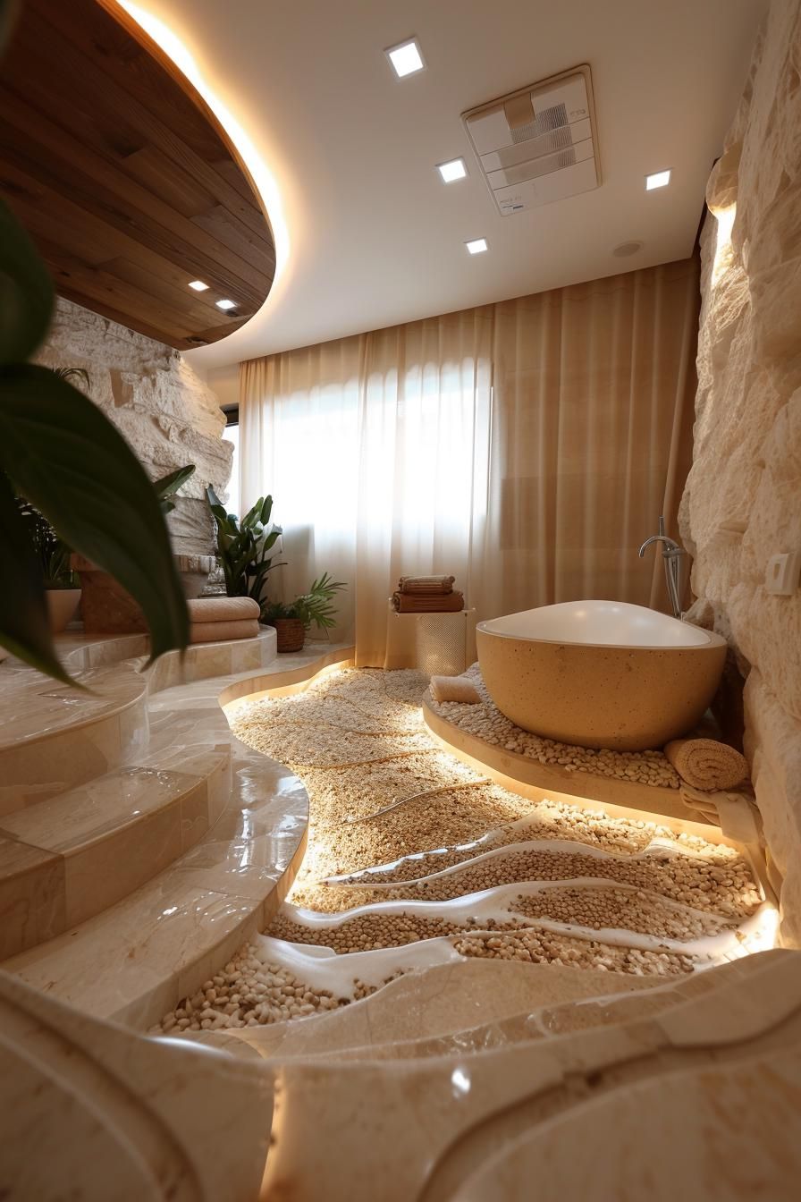 5. Sunken Bathtubs Framed by Pebble Inlays - photo 2